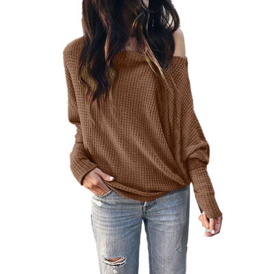 

Strapless Lantern Sleeve T-Shirt Womens Long Sleeve Simple Solid Color Casual Joker Loose Autumn Micro Sexy