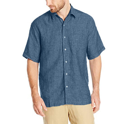 

Toponeto Mens Summer New Style Fashion Pure Cotton And Hemp Short Sleeve Comfortable Top