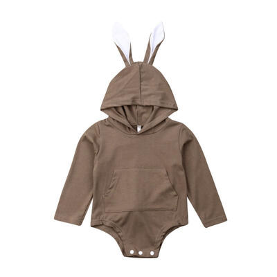 

Newborn Baby Infant Kids Girls Boys Long Sleeve Rabbit Ear Hooded Romper Jumpsuit Bodysuit Cute Outfits New