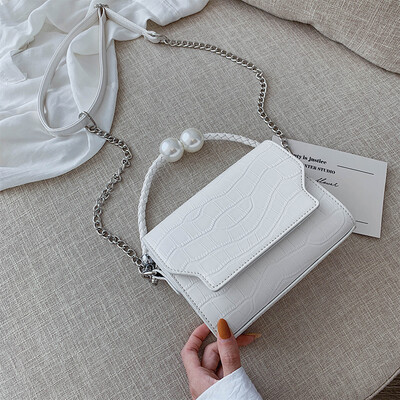 

Summer texture bag chic fashion crocodile pattern small square bag new 2019 chain womens bag shoulder Messenger bag