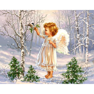 

5D DIY Diamond Painting Little Angel Cross Stitch Embroidery Rhinestones