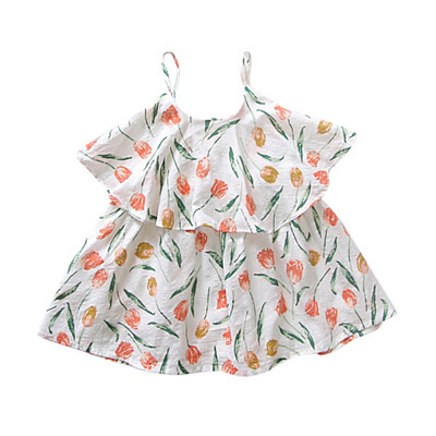 

Summer Baby Girl Childrens Cotton Vest Dress Princess Dress Baby Baby Sling Dress 1-6 years old