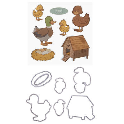 

Farm Duck Silicone Stamp Cutting Die Stencil Frame Scrapbook Decor Craft