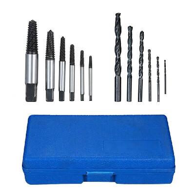 

12PC HSS Easy Out Rigid Screw Extractor Set Broken Bolt Stud Fastener Remover Manual Screw Stripper Damaged Screw Extractor Kit wi