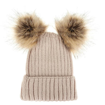 

Lovely Parent-offspring Caps Pompon Winter Caps Warm Knit Capfor Adult