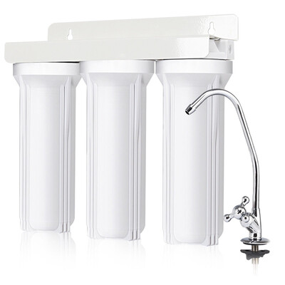 

3-Stage Under-Sink Water Filter System with Chromed Faucet