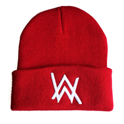 

redCherry Alan Walker Faded Embroidery Skull Beanie Hat Hip Hop Knitted Warm Winter Hat