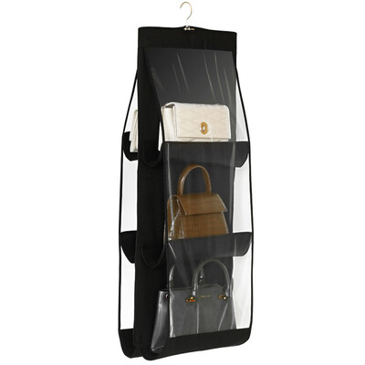 

New Style Packing Organizers Solid 6 Pocket Folding Hanging Handbag Storage Holder Organizer Rack Hook Hanger Fashion Hot 2019