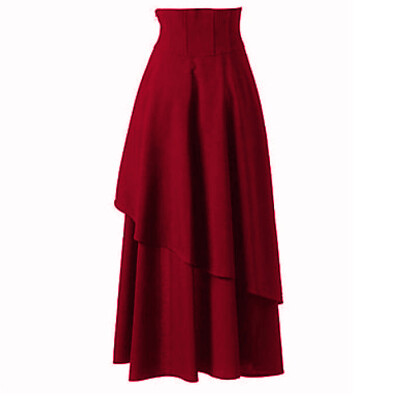 

Womens Lace Up High Waist A Line Solid Maxi Skirt Summer Cocktail Party Bottoms