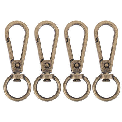

4pcs Vintage Metal Luggage Bag Dog Buckle Snap Hook Bag Clasp DIY Key Chain