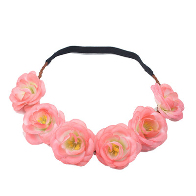 

〖Follure〗Bohemian Rose Wedding Flowers Hair Band Bride Wreath Floral Summer Flower Crown