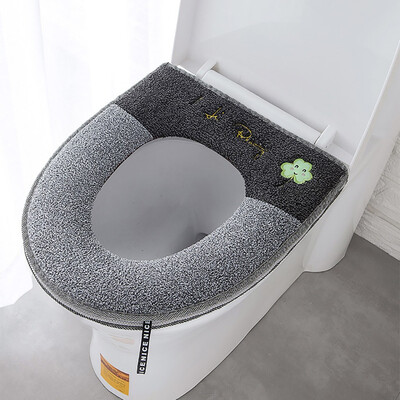 

JPGIF Household Winter Plush Soft Toilet Seat Pad Cover Toilet Seat Zipper With Handle