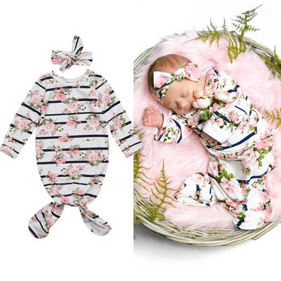 

Fashion Foral Newborn Toddler Baby Girls Sleeping Bag Romper Headband Outfits Clothes