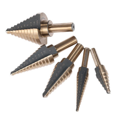 

5pcs High Speed Steel 4241 Step Drill Bit Set Round Shank Twist Drills Drilling Tool