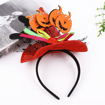

Kids Witch Hat Buckle Pumpkin Ghost Halloween Props Colorful Witch Headband Hoop