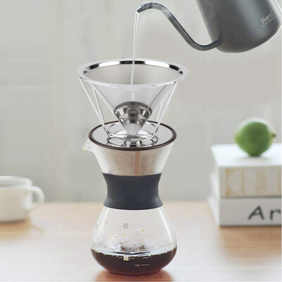 

Greensen Stainless Steel Silver Coffee Filter Coffee Dripper Bracket With Rubber Ring