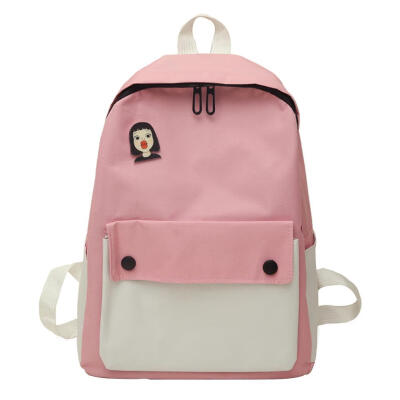 

Cute Cartoon Decor Totes Contrast Color Backpack Women Girl Canvas Knapsack