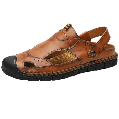 

Fashion Man Beach Sandals Mens Summer Casual Leather Sandals Breathable Tide Outdoor Beach Shoes Outdoor Casual shoes