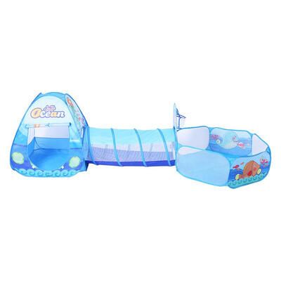 

3 in 1 Foldable Kids Crawl Tunnel Play Tent Baby Ocean Ball Pool Toy Kit