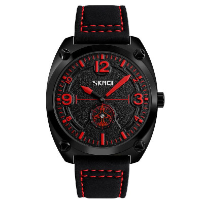 

SKMEI Fashion Casual Quartz Watch 3ATM Water-resistant Men Watches Genuine Leather Wristwatch Male Relogio Musculino