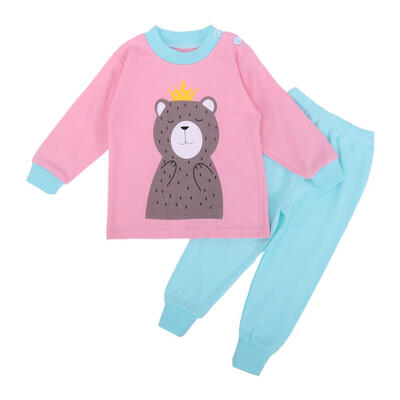 

2pcs Kids Baby Pajamas Set Boys Girls Clothes Cartoon Bear Tops Pants