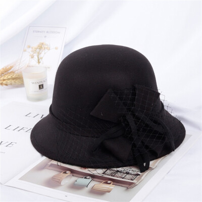 

Tailored Female Autumn Winter Fashion Casual Hat Dome British Top Hat