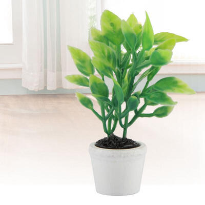 

Greensen Artificial Miniature Green Plant Bonsai Fake Potted Plant Garden Decor Accessory