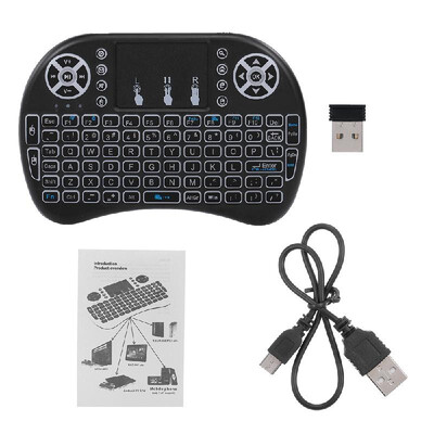 

Air Mouse Keyboard 24G Wireless RF Remote Control Backlit Multimedia Remote Touchpad Rechargeable Combos Handheld Keyboard Black