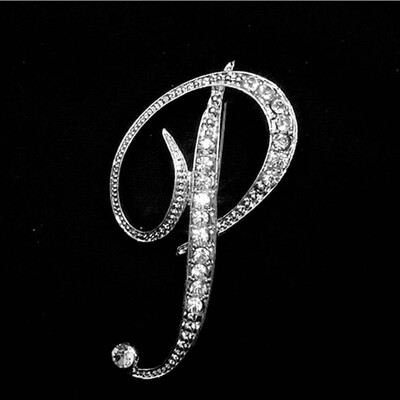 

Alphabet Style Rhinestone Crystal English Letters Bridal 1 pc Bouquet Brooch Pin