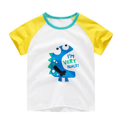 

Cartoon Print Tees Tops Kids Girls Boys Short Sleeve Summer Cotton T-shirts