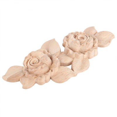 

Greensen 1Pc 16x65cm Carved Corner Onlay Applique Door Cabinet Rose Unpainted European Style