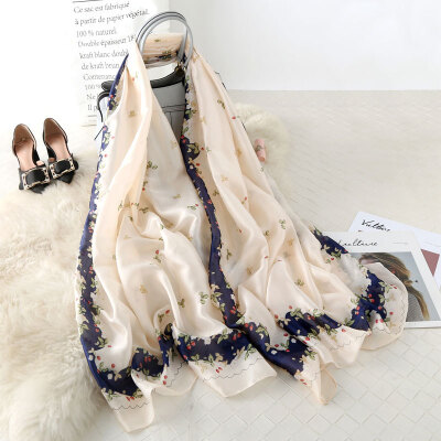 

Spring new scarf female floral wild scarf female summer autumn seaside sunscreen shawl dual-use large beach towel