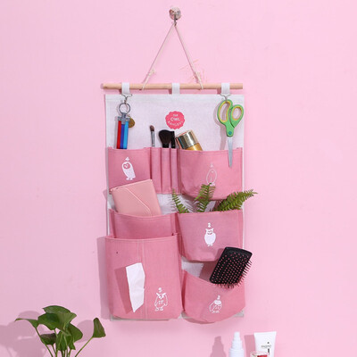 

Gobestart Multi-Storey Hanging Bag Cotton And Linen Waterproof Door After Wall Hanging
