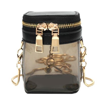 

Girls Transparent Bucket Shoulder Handbags Casual Women Chain Crossbody Bag