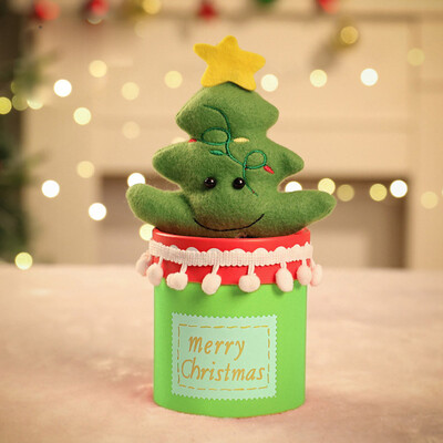 

Siaonvr Christmas Plush Doll Candy Box Gift Box Christmas Window Desktop Decoration