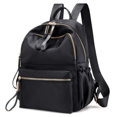 

Water Resistant Student Backpack Solid Color Simple Design Women Bag