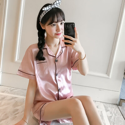 

Womens Plus Size Loungewear Sleepwear Pajamas Shiny Short Sleeve Tops Shorts Set