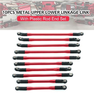 

10PCS Metal Upper Lower Linkage Link With Plastic Rod End Set for 110 AXIAL SCX10II 90046 90047 RC Crawler Car