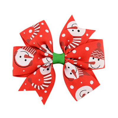 

2Pcs Christmas Bow Hair Clip Alligator Clips Girls Ribbon Kids Accessories