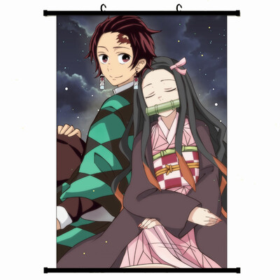 

Demon Slayer Kimetsu no Yaiba Poster Prints Anime Scrolls Poster Banners for Collect Home Wall Bedroom Decoration