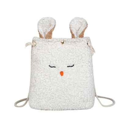 

Lambs Wool Cute Rabbit Ears Messenger Bag Women Crossbdoy Shoulder Handbags