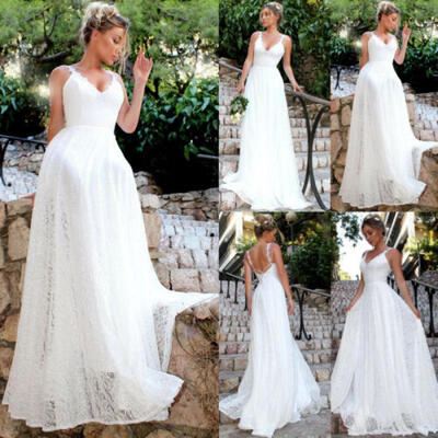 

Women Lace Formal Wedding Bridesmaid Long Evening Party Ball Gown Cocktail Dress