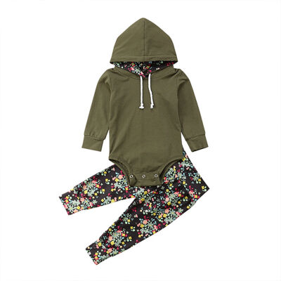 

Newborn Kid Baby Boy Girl 2pcs Hoodie Jumpsuit Romper Long Pants Outfit Set