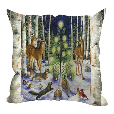 

Siaonvr Christmas Pillow Cover Pillowcases Decorative Sofa Cushion Cover Home Decoration