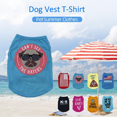 

Dog Shirt Dog T-Shirts Dog Summer Clothes Printed Pet Vest Clothing Party Apparels Pet Summer Clothes for Small Puppy Dogs Cats Su