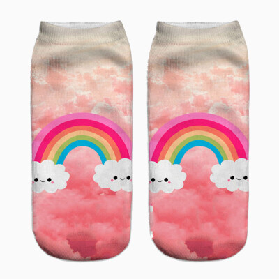 

Lovely Unicorn Print 3D Cotton Short Socks Boat Casual Cartoons Kawaii Ankle Female Cute Art Women Sock Girl Gifts Accessories