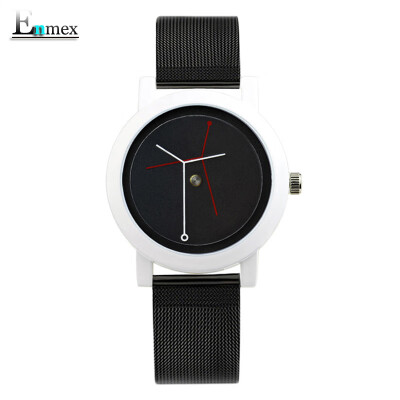 

Enmex creative design of branch concept chic watch simple white two-needle watch during Valentines Day gift translation