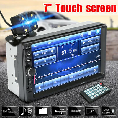 

7 2-Din Touch Screen Car MP5 Player Bluetooth Stereo FM Radio HD Rear Camera