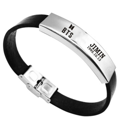 

KPOP BTS Bangtan Boys Titanium Steel Sports Bracelet Combination Logo Bracelet ARMY Hot Gift for Fans