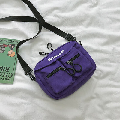 

2019 new retro casual wild shoulder bag female temperament canvas small square bag fashion personality letter Messenger bag